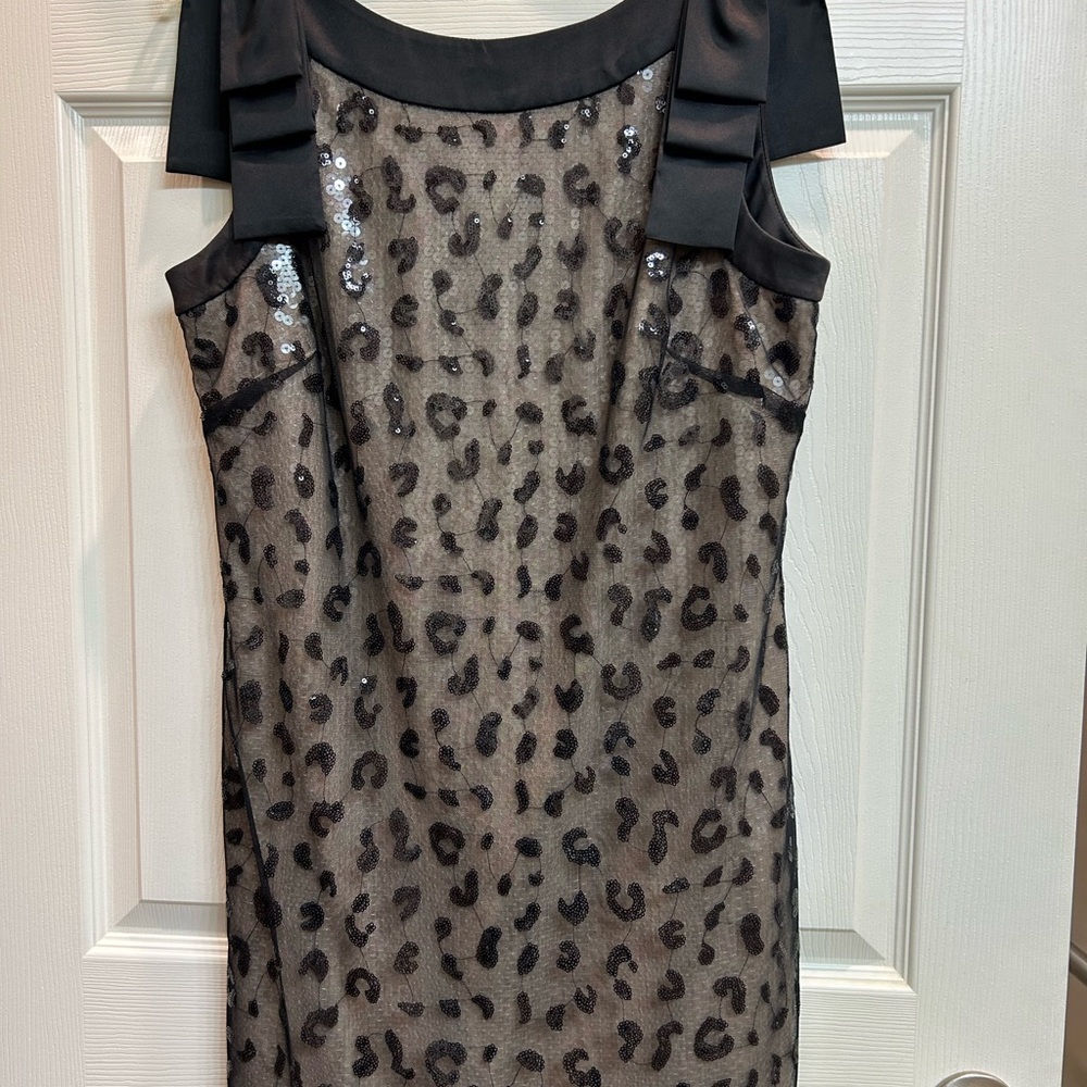 Jessica Simpson Black Shimmer Leopard Dress